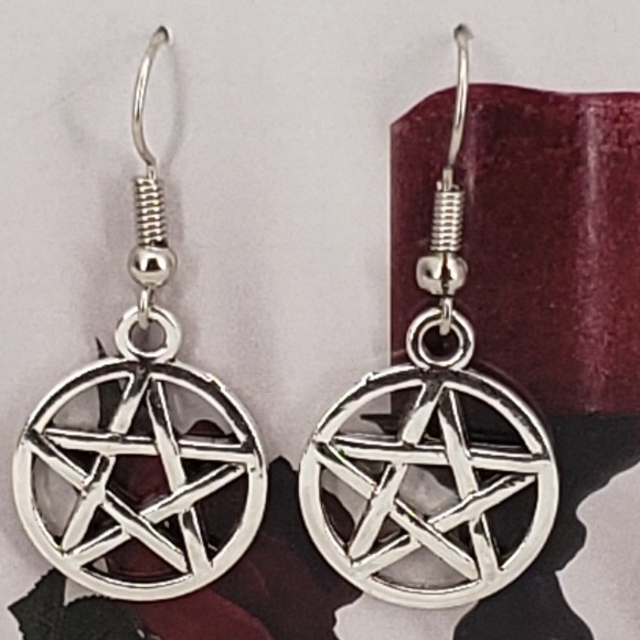 Pentagram Earrings - Picture 2 of 2